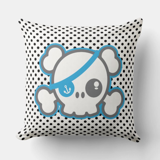 Coussin Kawaii Pirate Skull Thlow Pillow (Recto)