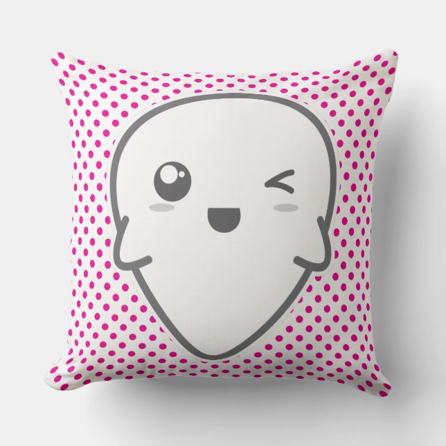 Coussin Kawaii Winking Ghost Thlow (Recto)