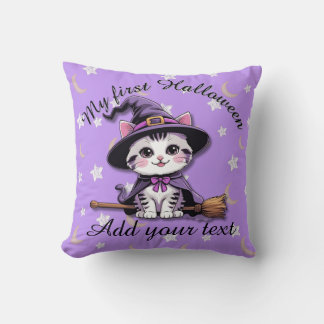 Coussin Kawaii Witch Cat – Halloween Throw Pillow