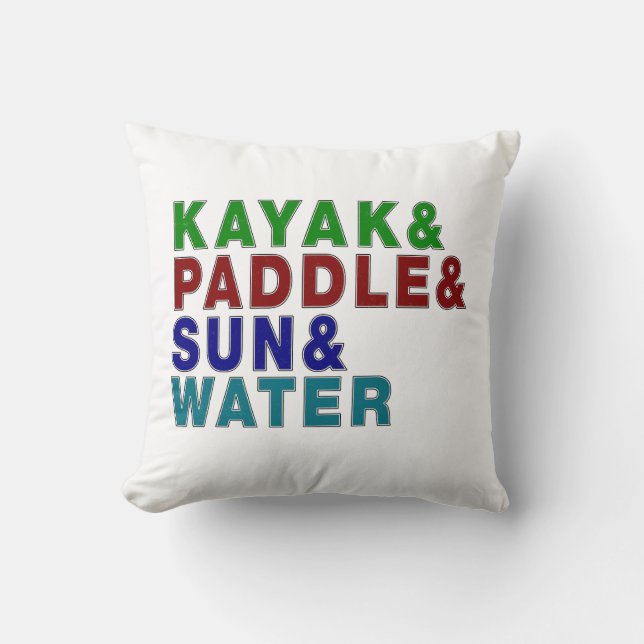 Coussin Kayaks & Paddle & Soleil & Eau - Un Kayak (Recto)