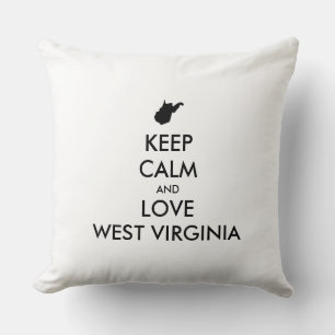 Coussin KEEP CALM et LOVE WEST VIRGINIA