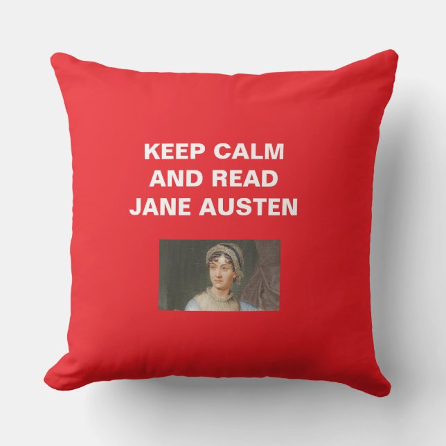 Coussin Keep Calm, Read Jane Austen  (Recto)