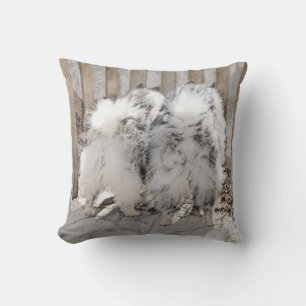 Coussin Keeshonds at the Gate Painting - Original Dog Art