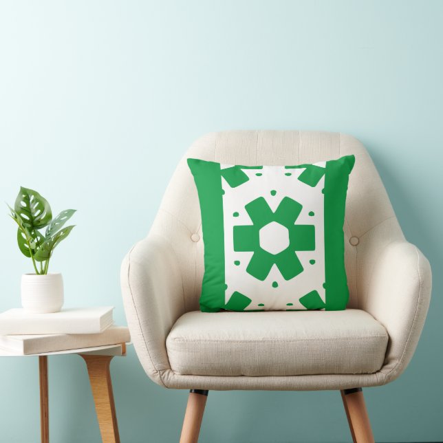 Coussin Kelly Décor vert et blanc (Chaise)