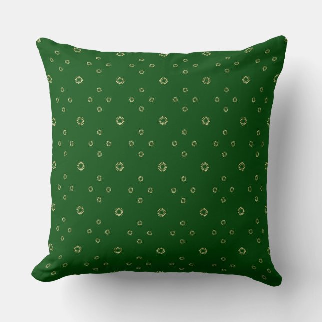 Coussin Kelly Green | Golden Zinnia Sun (Recto)