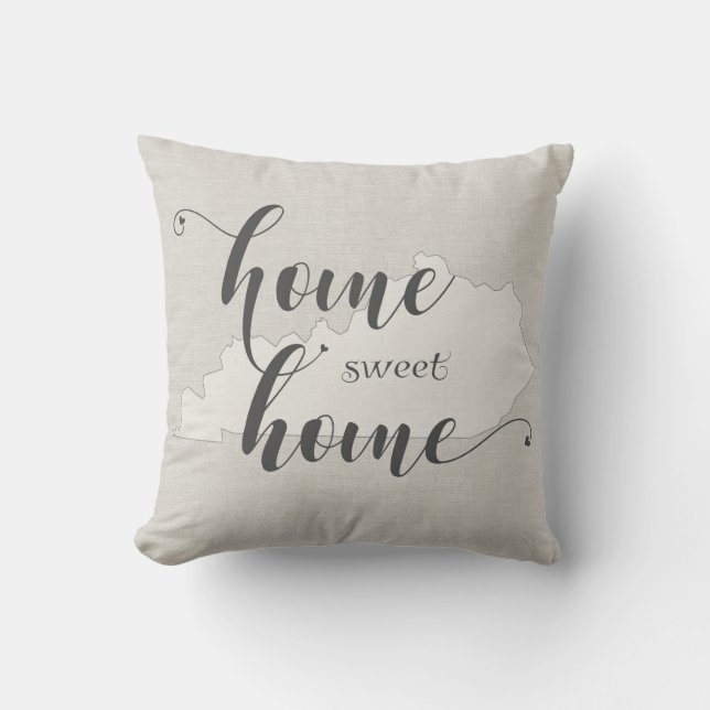 Coussin Kentucky - Home Sweet Home burlap look (Recto)