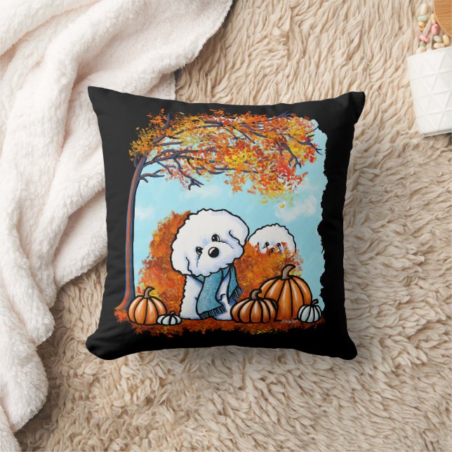 Coussin KiniArt Automne Bichon Frise (Couverture)
