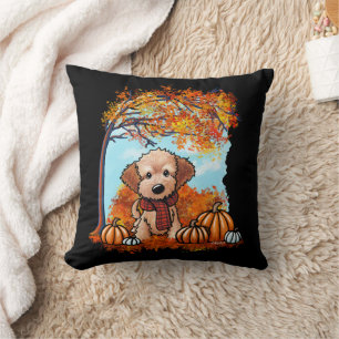 Coussin KiniArt Goldendoodle Puppy Automne