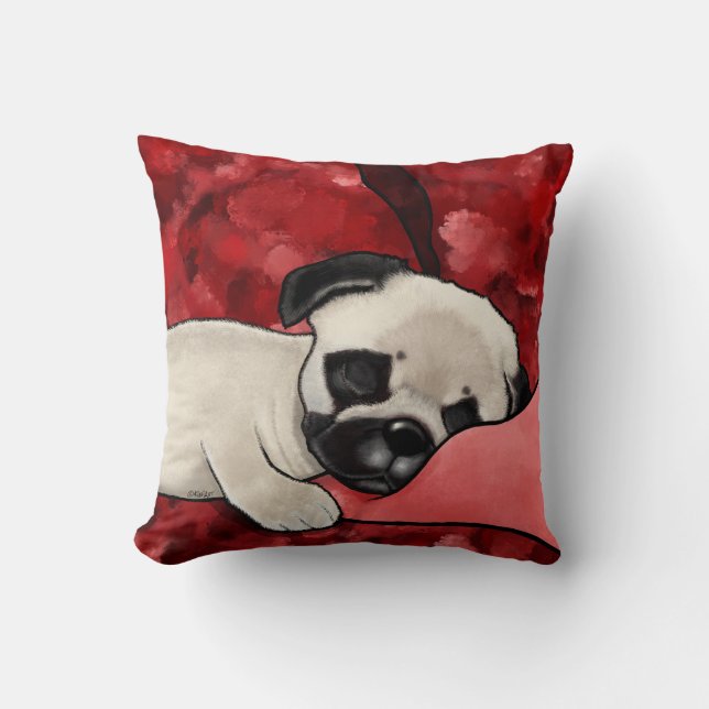 Coussin KiniArt Pug endormi (Recto)
