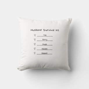 Coussin Kit de survie pour mari adorable 