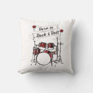 Coussin Kit de tambour Né à Rock & Roll Drummer Kid Drummi