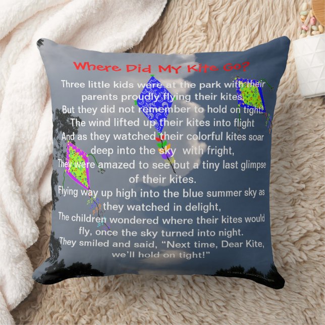 Coussin Kite Flying Nuds Poem PERSONNALISER LES NOMS 20x20 (Couverture)