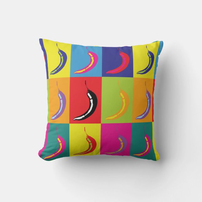 Coussin Kitsch Retro Chili Pepper Pop Art Fruit Motif (Recto)