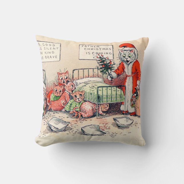 Coussin Kittens et Santa Cat, Louis Wain (Recto)