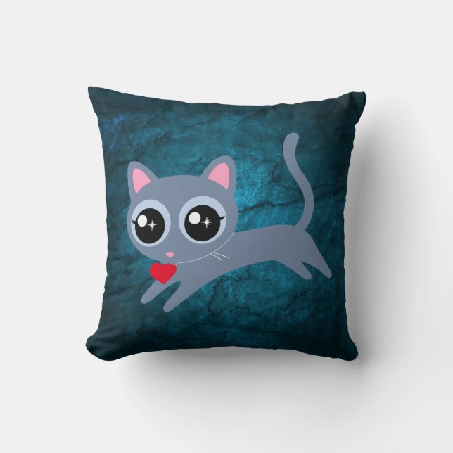 Coussin Kitty Cat Heart Thief Cute Cadeau (Recto)