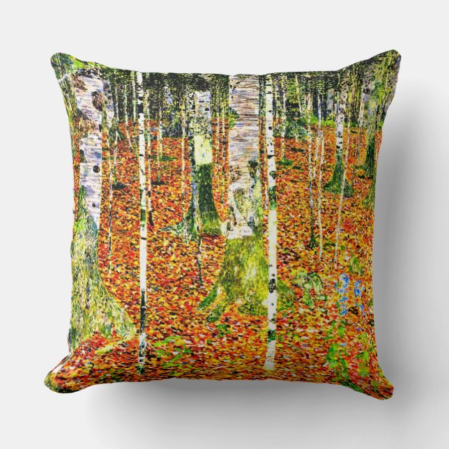 Coussin Klimt - Forêt de bouleau, tableau de Gustav Klimt (Recto)