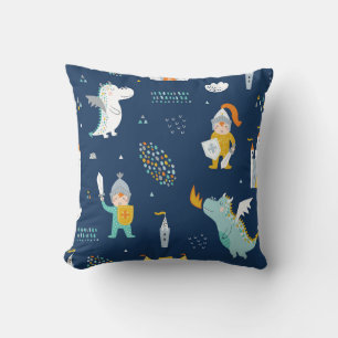 Coussin Knight Dragon Castle Motif enfant