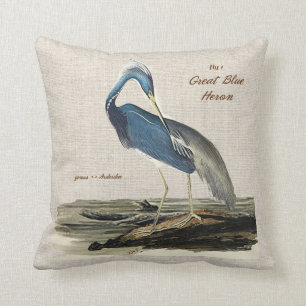 Coussin Knit de héron de grand bleu le poly