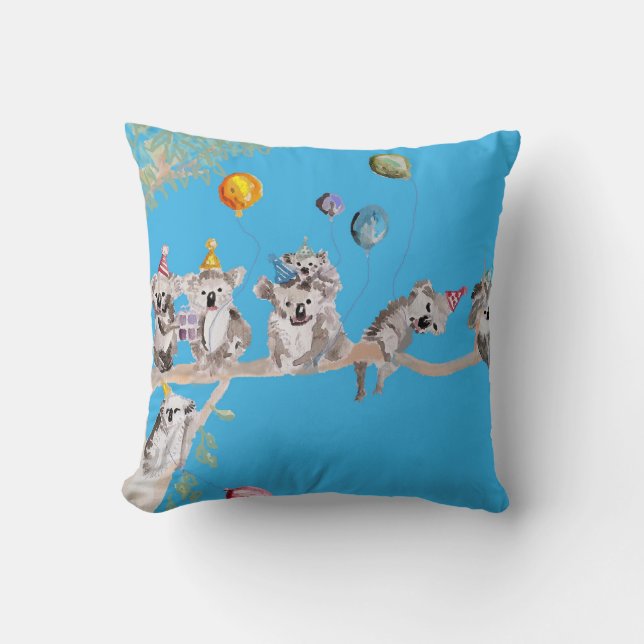 Coussin Koala Anniversaire fête Cute Koalas Enfants Coussi (Recto)