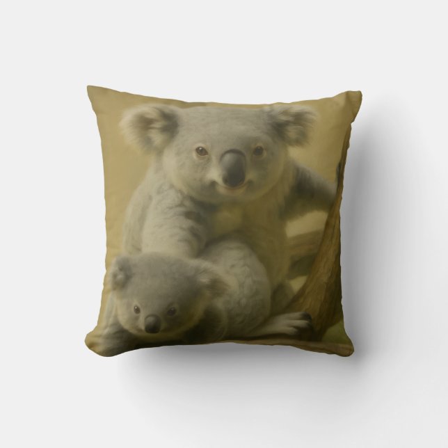 Coussin Koala Companions - Tender Wildlife Art Print (Recto)