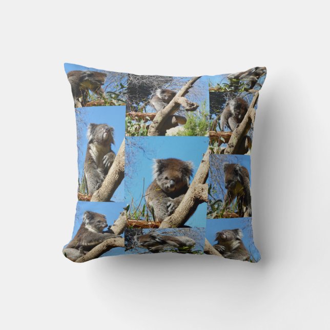 Coussin "Koala se demande : un collage de photos plein de  (Recto)