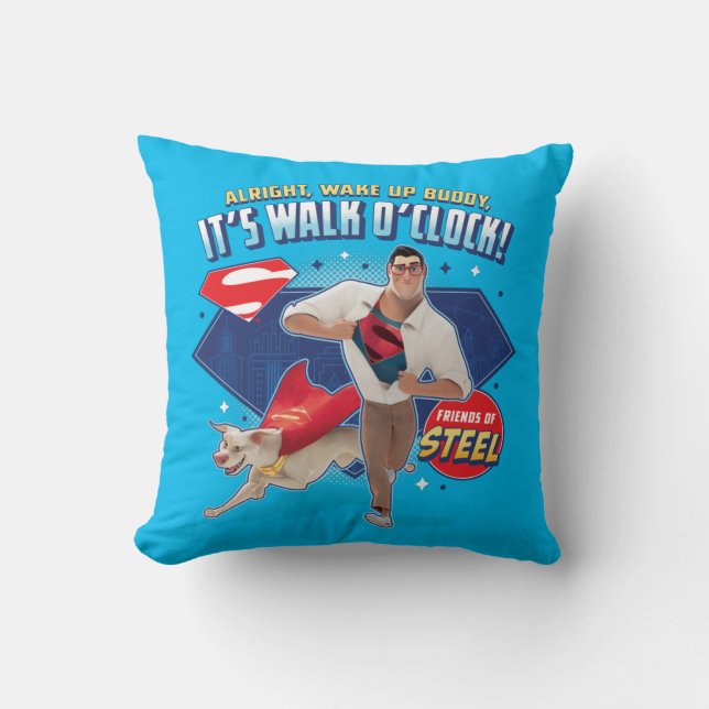 Coussin Krypto & Superman - C'est Walk O'Clock ! (Recto)
