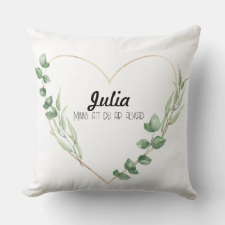 Coussin Kudde med lövkrans Välj egen text