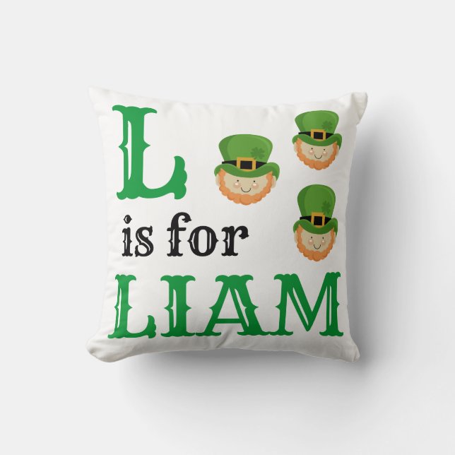 Coussin L est pour bébé Liam (Recto)