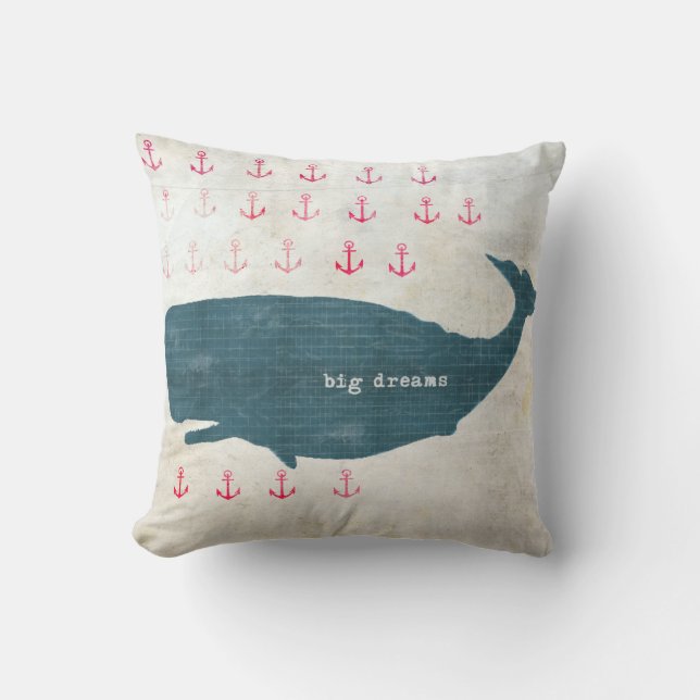 Coussin La baleine nautique ancre le carreau de très bon (Recto)