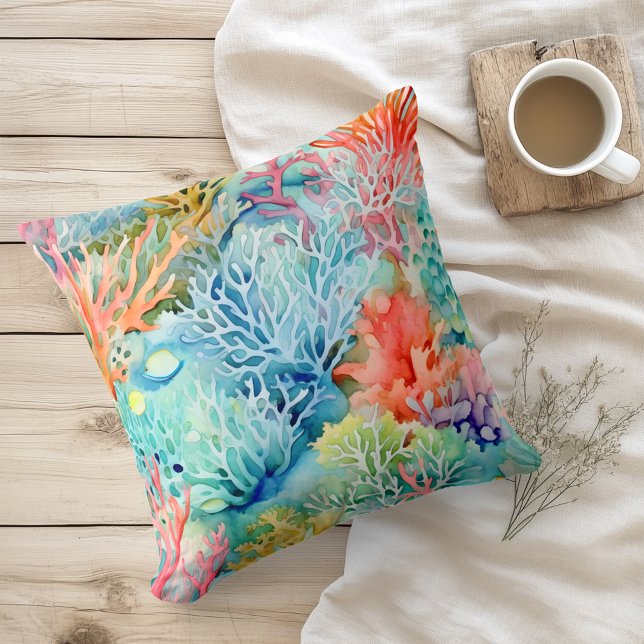 Coussin La barrière de corail marine d'été (Créateur téléchargé)