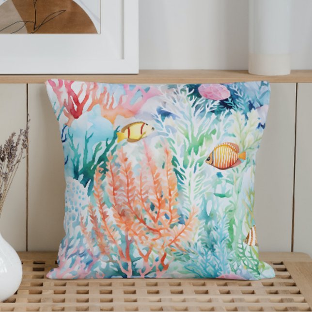 Coussin La barrière de corail marine d'été (Créateur téléchargé)