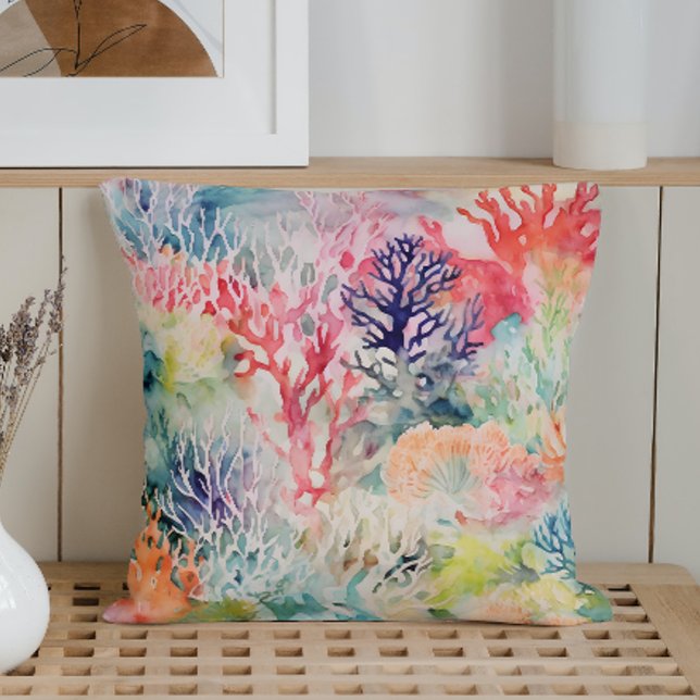 Coussin La barrière de corail marine d'été (Créateur téléchargé)