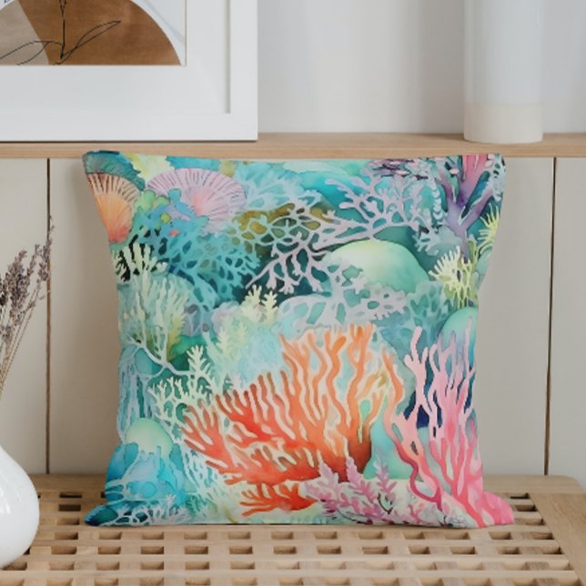 Coussin La barrière de corail marine d'été (Créateur téléchargé)