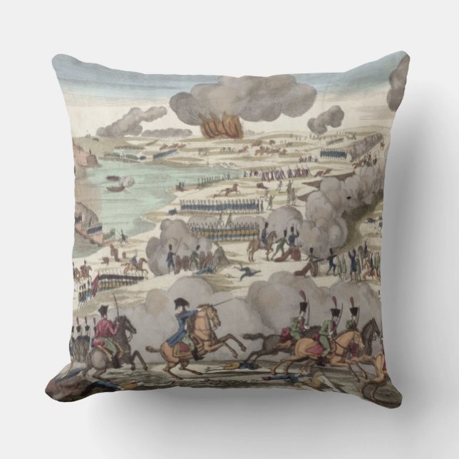 Coussin La bataille de Wagram, le 6 juillet 1809 (gravure) (Recto)