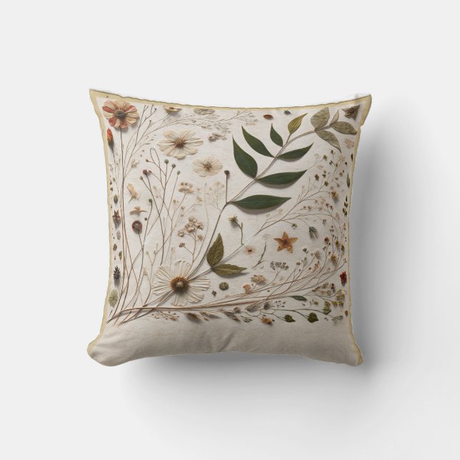 Coussin La beauté de la nature Fleurs botaniques & Mariage (Recto)