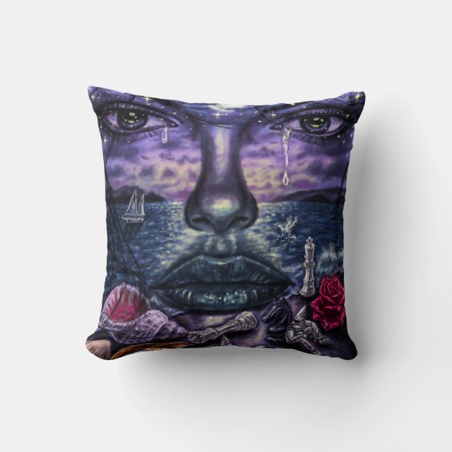 Coussin La beauté et la plage (Recto)