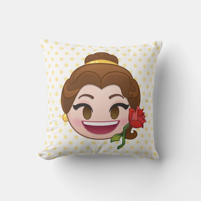 Coussin La beauté et l'Emoji des bêtes| Belle avec Rose (Recto)