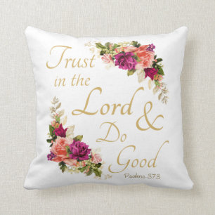 Coussin La Bible chrétienne Verse :Confiance dans le Seig