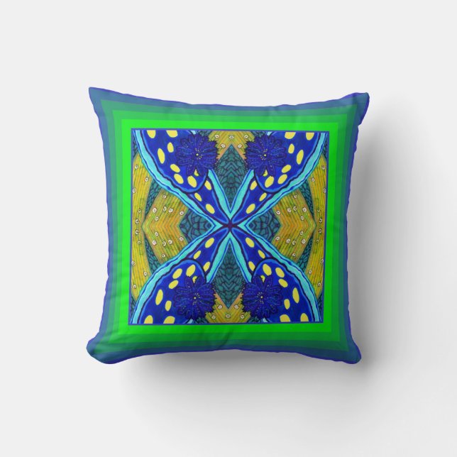 Coussin La Californie Dorid bleu Nudibranch (Recto)