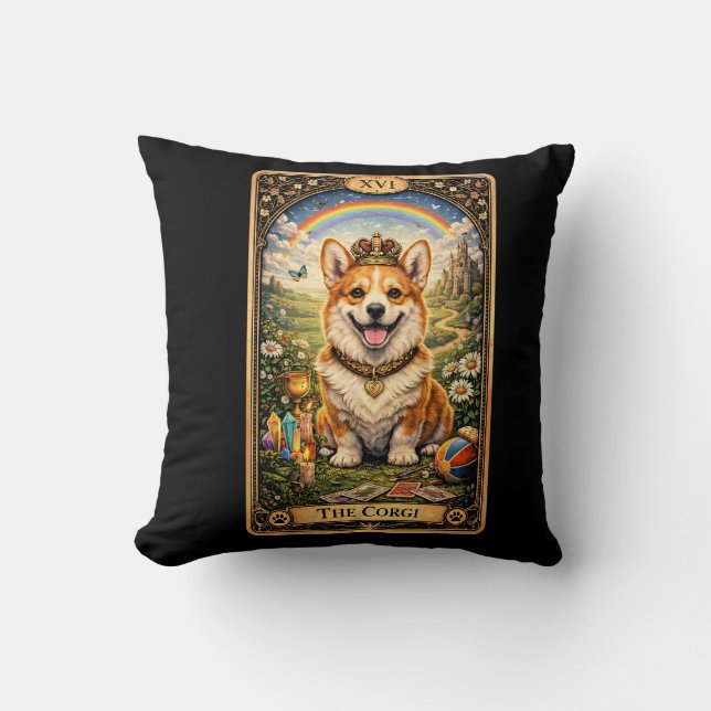 Coussin La carte de tarot Corgi (Recto)