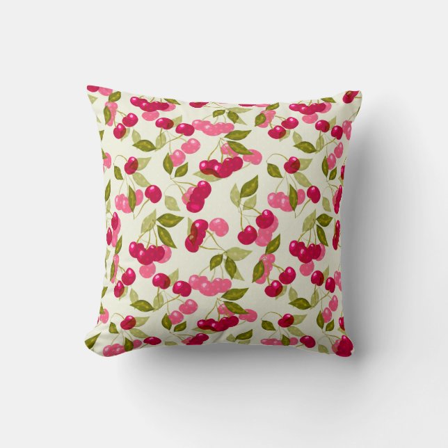 Coussin La cerise rouge. (Recto)