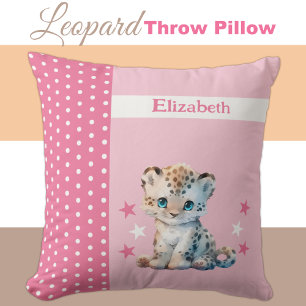 Coussin La chambre de l'enfant ajouter nom mignon léopard 