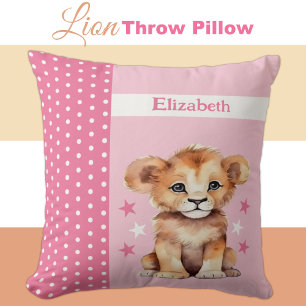 Coussin La chambre des enfants ajouter nom mignon lion ros