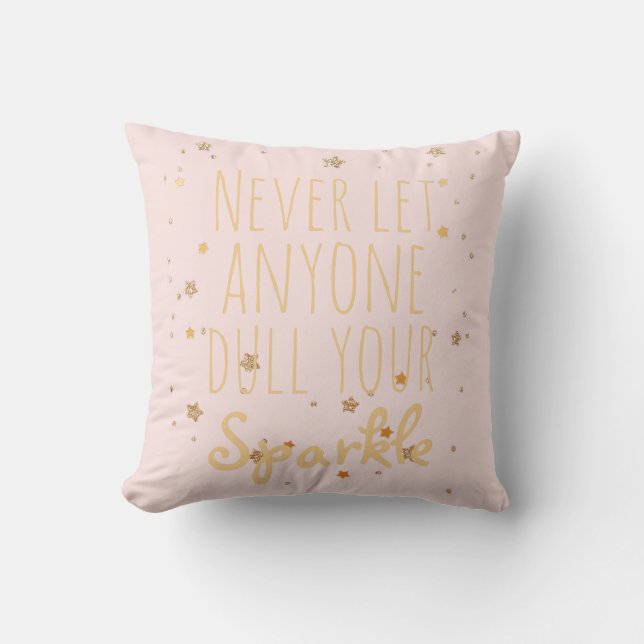 Coussin La citation inspirée d'étincelle Girly rougissent (Recto)