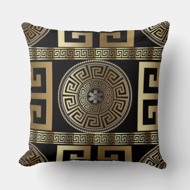 Coussin La clé de vie grecque d'or (Recto)
