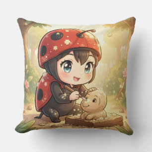 Coussin La coccinelle et le Royaume de Nectar Caché.2