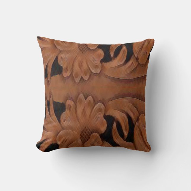 Coussin La copie en cuir usinée occidentale voient la (Recto)