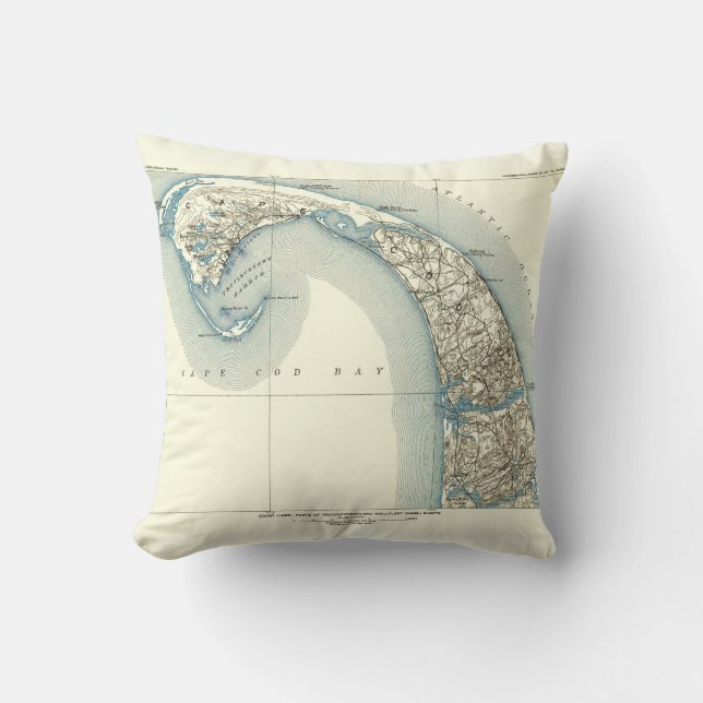 Coussin La côte raye Provincetown Truro et Wellfleet (Recto)