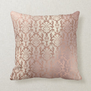 Coussin La damassé métallique d'or de rose de rose royal
