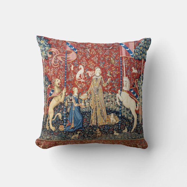 Coussin La Dame et la licorne, Goûtez (Recto)